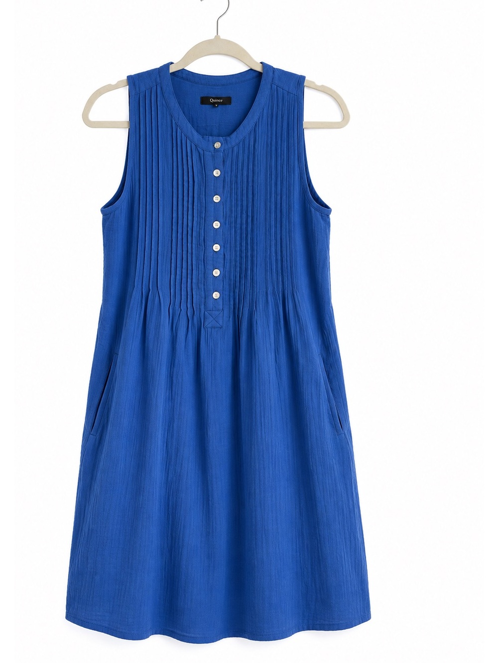 Quince 100% Organic Cotton Gauze Sleeveless Swing Dress